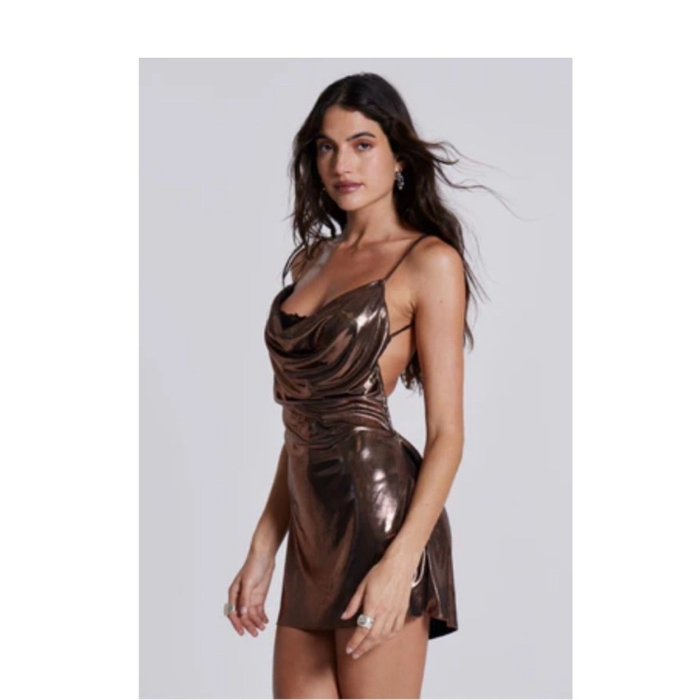 Jaded London brown metallic dress